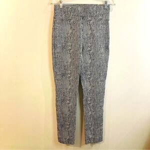 JOSEPH RIBKOFF Sz 6 Black and Gold Animal Zebra Print  Pull On High Waist Pants